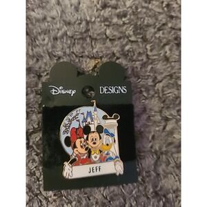 "Jeff" Walt Disney World Personalized Name Pin Minnie Mickey Donald Duck Etc